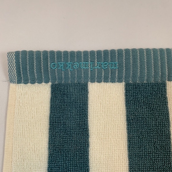 Marimekko Blue Gray/Off White Stripe Nimikko Bath Towel - Picture 3 of 8